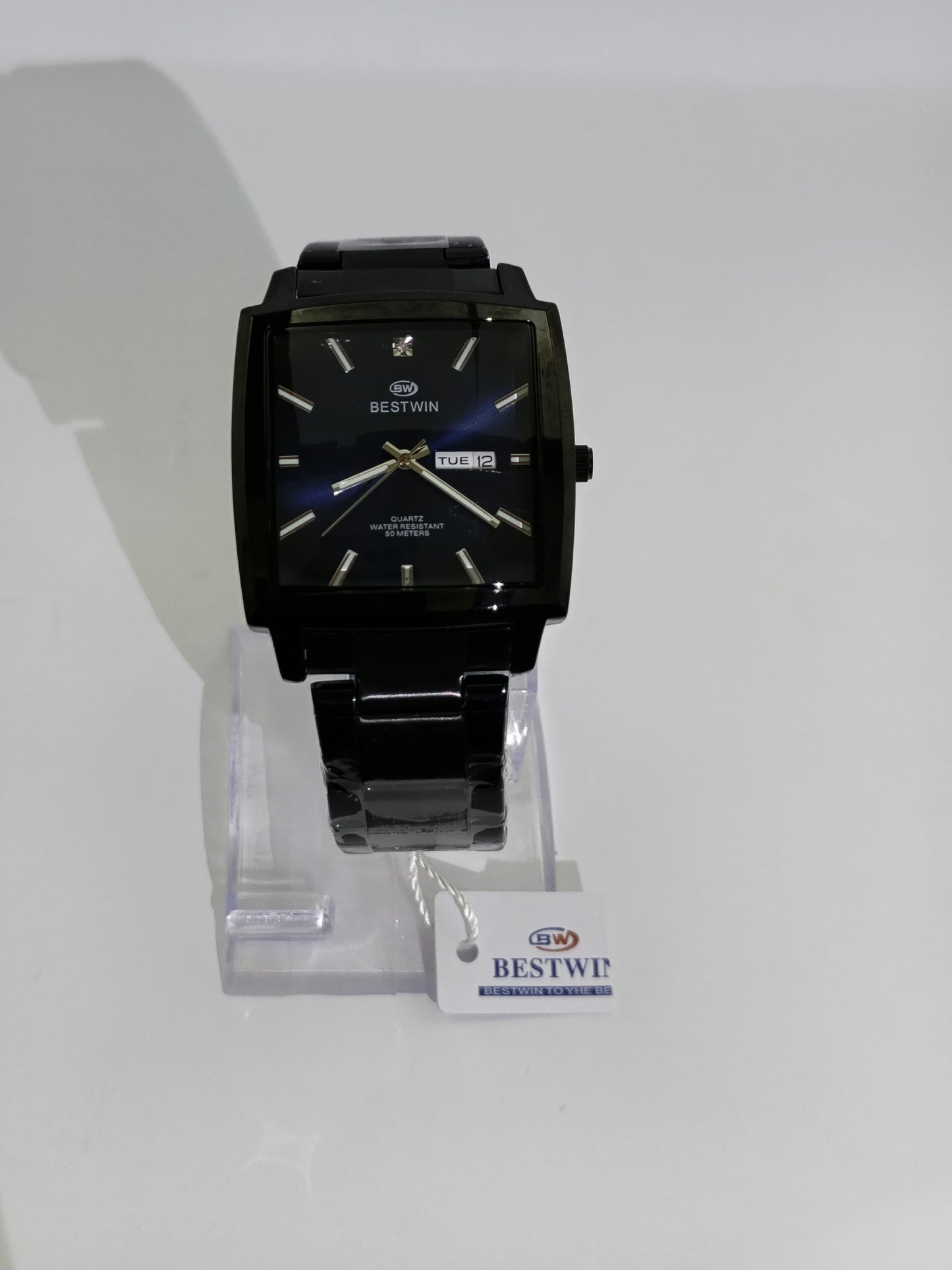 ⌚ Bestwin Black Square Dial Watch – Elegant Premium Edition