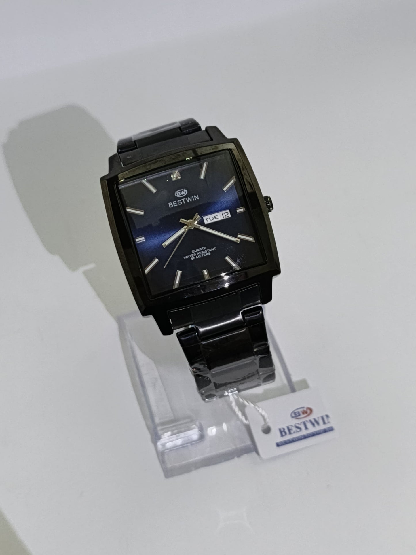 ⌚ Bestwin Black Square Dial Watch – Elegant Premium Edition