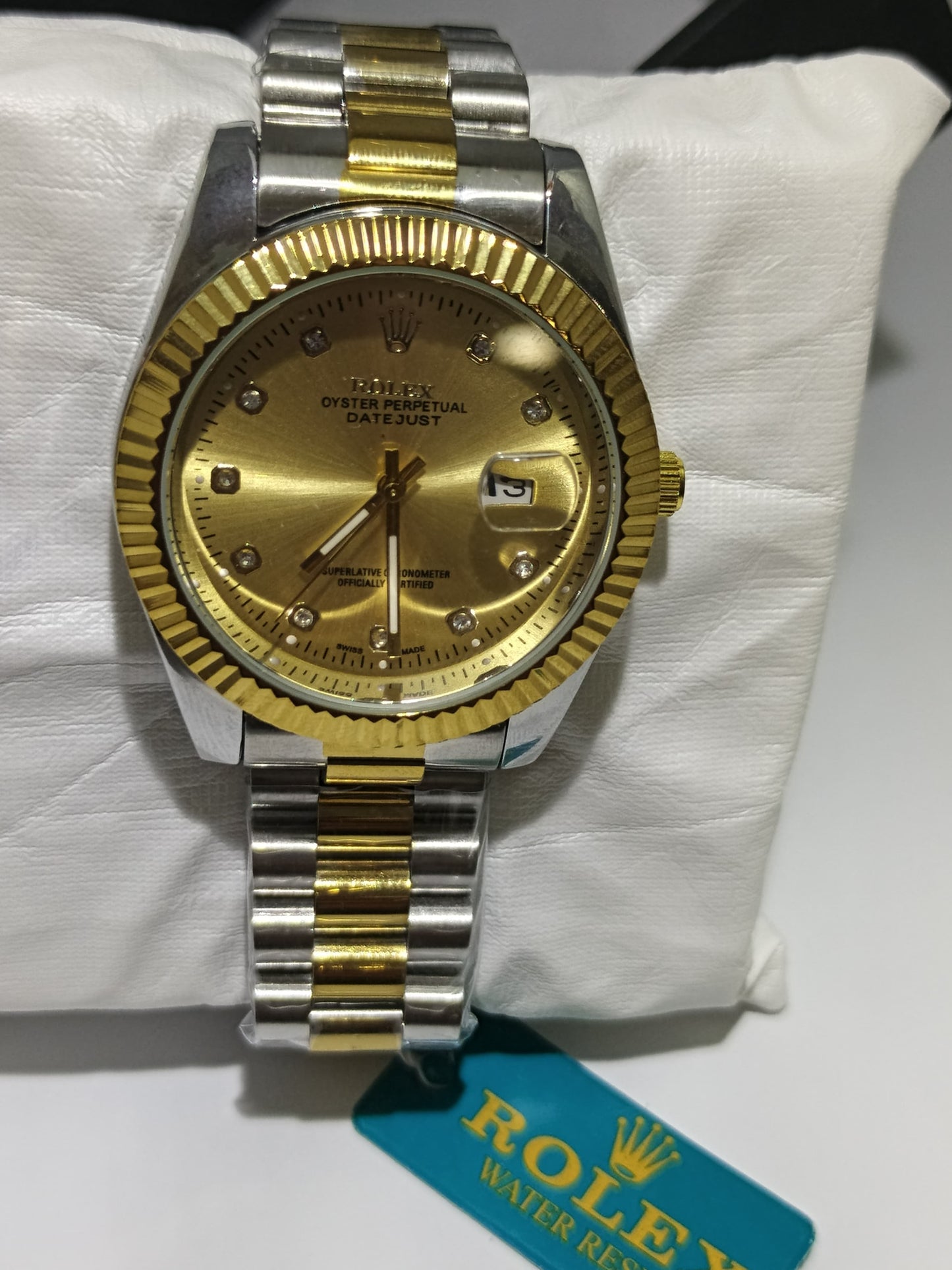 ⌚ Luxury Rolex Style Watch – Premium Dial, Date Display & Butterfly Lock