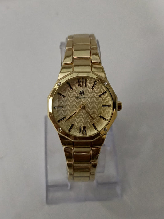 Polo Golden White Design Female Watch