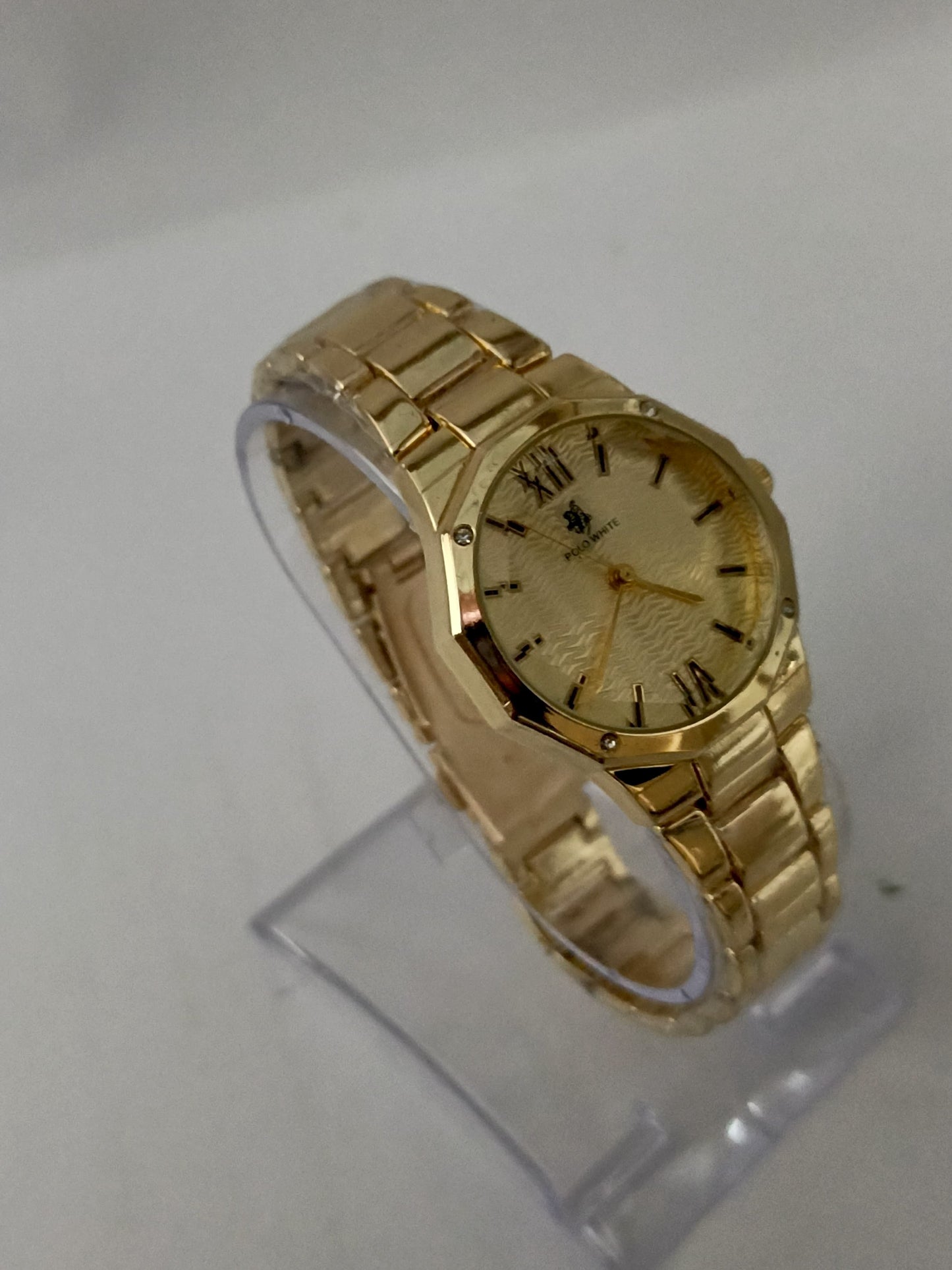 Polo Golden White Design Female Watch