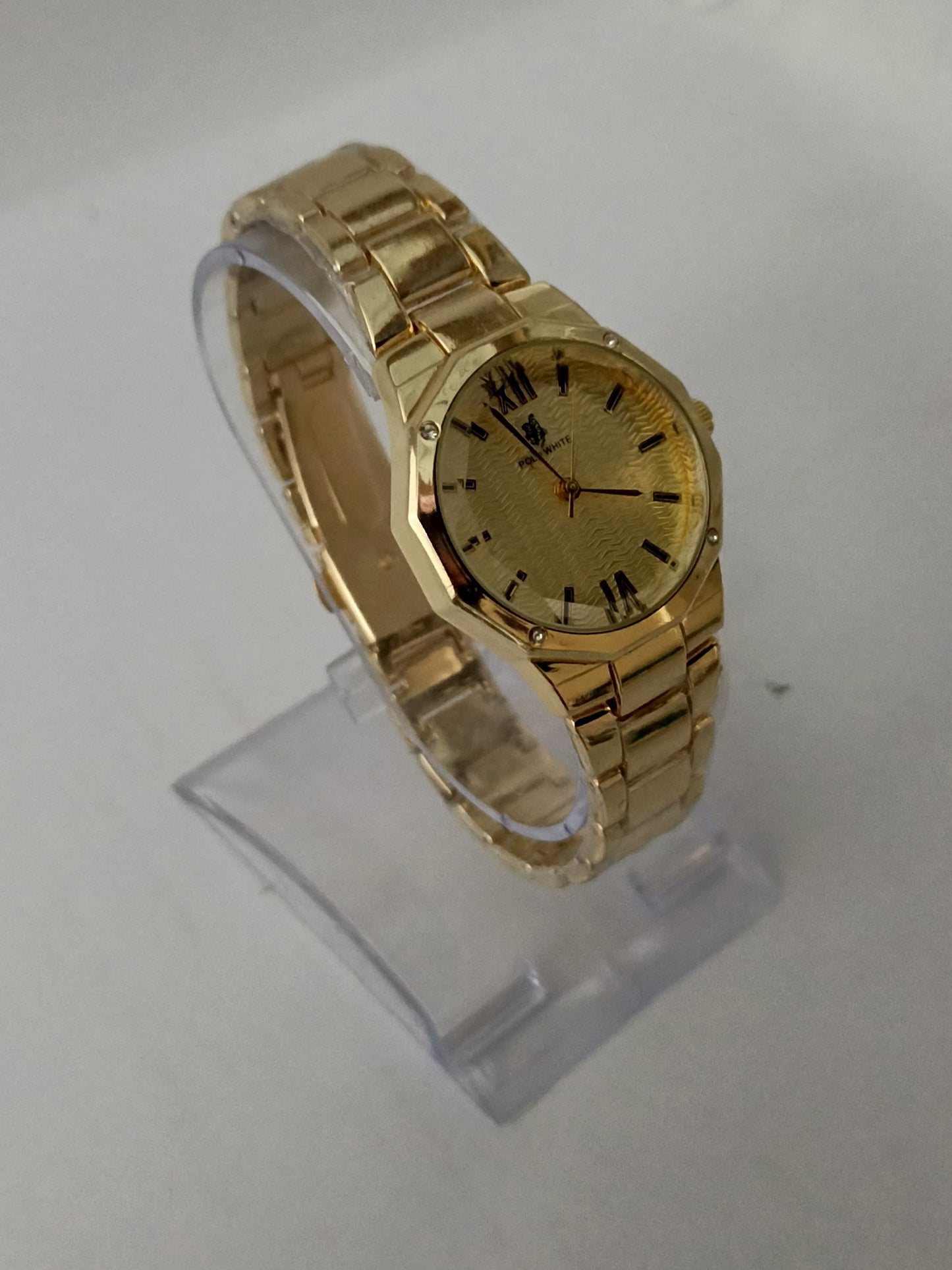 Polo Golden White Design Female Watch